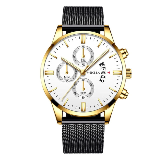 Montre Homme Classic blue Stainless Steel Mesh Belt Men Watch