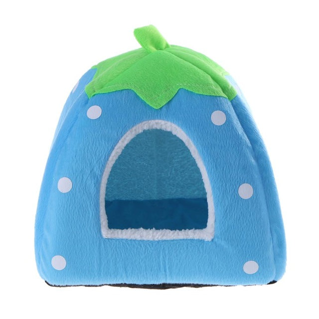 Soft Strawberry Leopard Pet Dog Cat house Bed