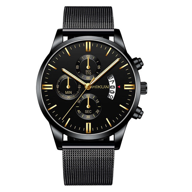 Montre Homme Classic blue Stainless Steel Mesh Belt Men Watch