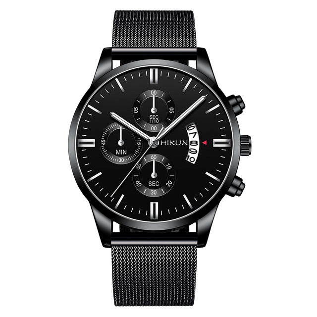 Montre Homme Classic blue Stainless Steel Mesh Belt Men Watch