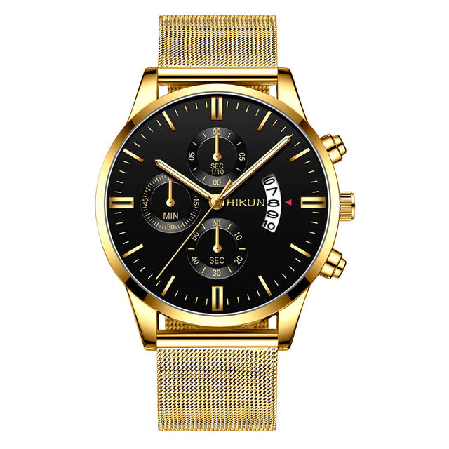 Montre Homme Classic blue Stainless Steel Mesh Belt Men Watch