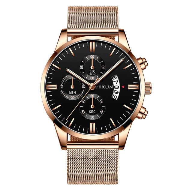 Montre Homme Classic blue Stainless Steel Mesh Belt Men Watch