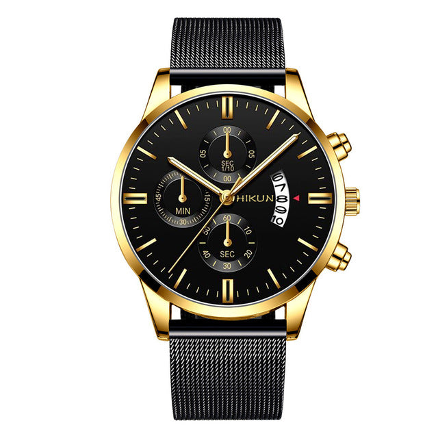 Montre Homme Classic blue Stainless Steel Mesh Belt Men Watch
