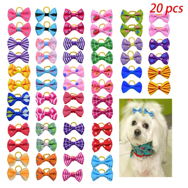 10/20/30pcs Dog Grooming Bows mix 30colours Cat dog Hair Bowser