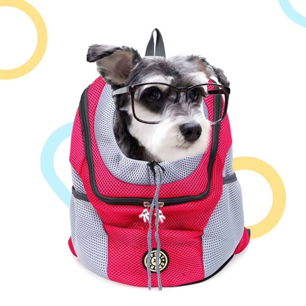 Outdoor Pet dog carrier Carrier Bag Breathable Pet Dog Front Bag Out Double Shoulder Portable Travel Backpack Mesh Backpack Head